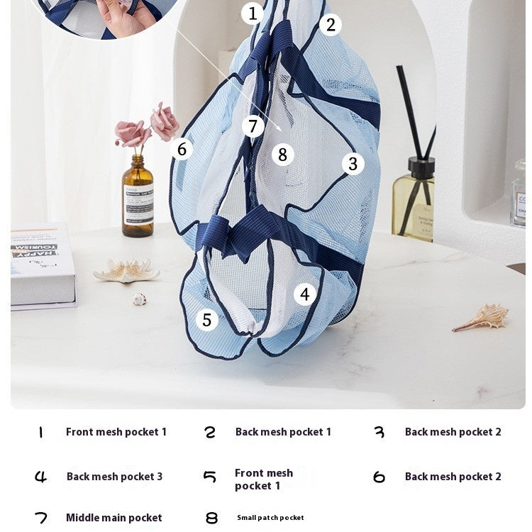 Mesh Cosmetic Large Capacity Bath Wash Beach Bag - 17 day delivery time