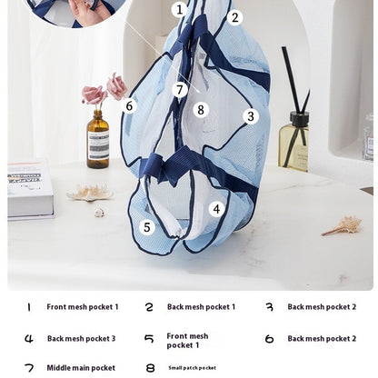 Mesh Cosmetic Large Capacity Bath Wash Beach Bag - 17 day delivery time
