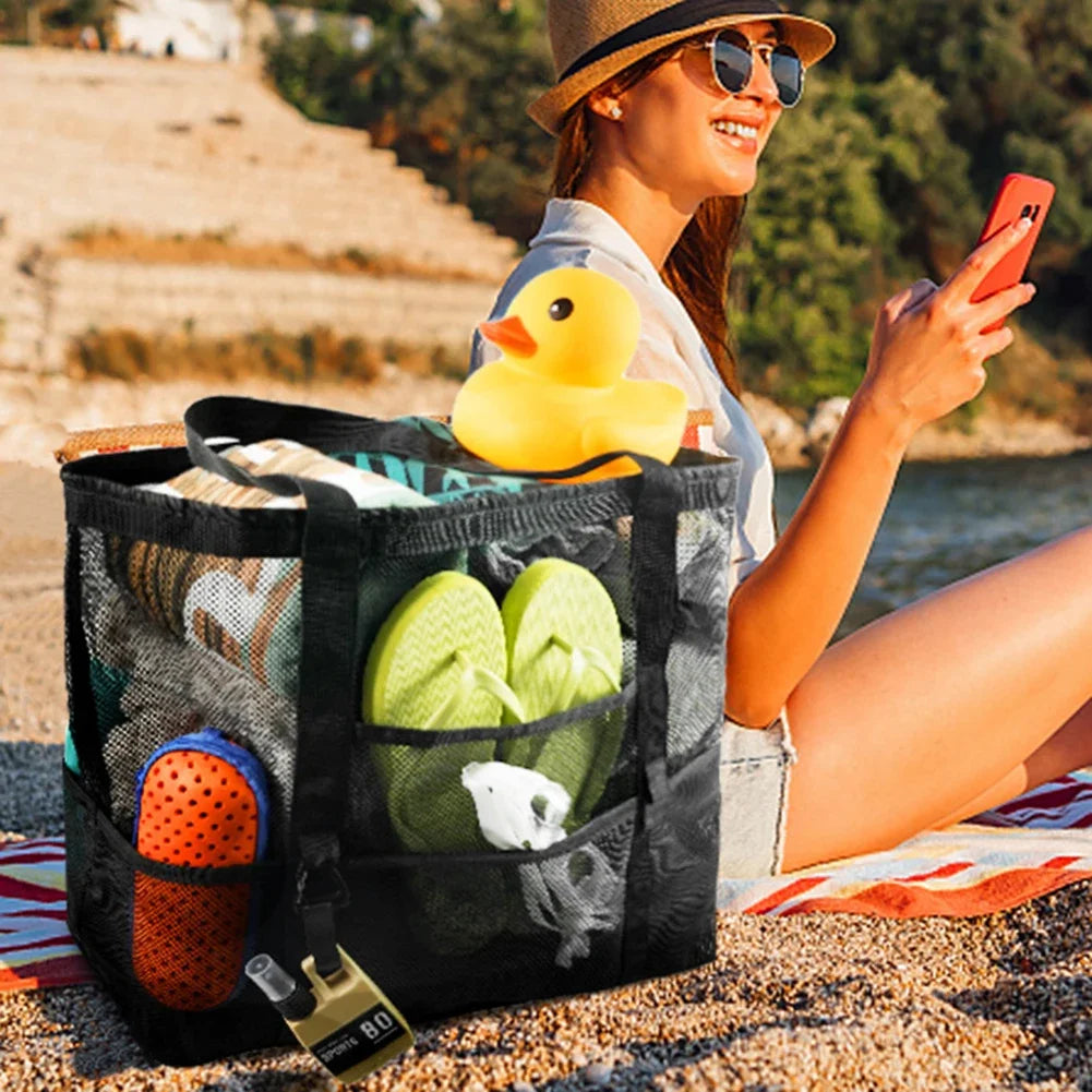 Portable Mesh Beach Bag – Toy & Towel Storage for Kids and Families