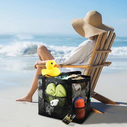 Portable Mesh Beach Bag – Toy & Towel Storage for Kids and Families